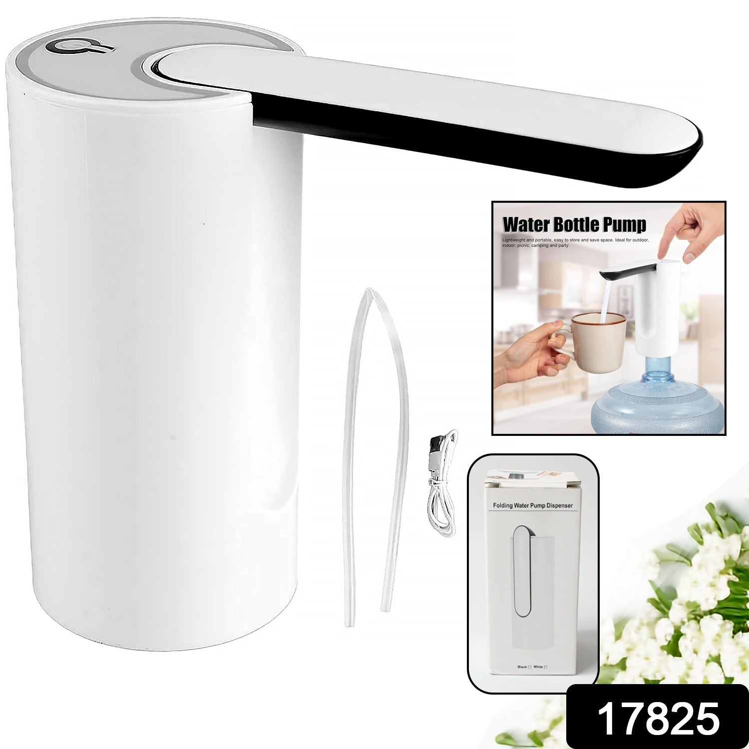17825 Foldable Water Dispenser, Portable Water Bottle Pump USB Charging Electric Automatic Drinking Pump, Portable Drinking Dispenser Pump for Home Kitchen Living Room Office Camping 17825 Foldable Water Dispenser, Portable Water Bottle Pump USB Charging Electric Automatic Drinking Pump, Portable Drinking Dispenser Pump for Home Kitchen Living Room Office Camping